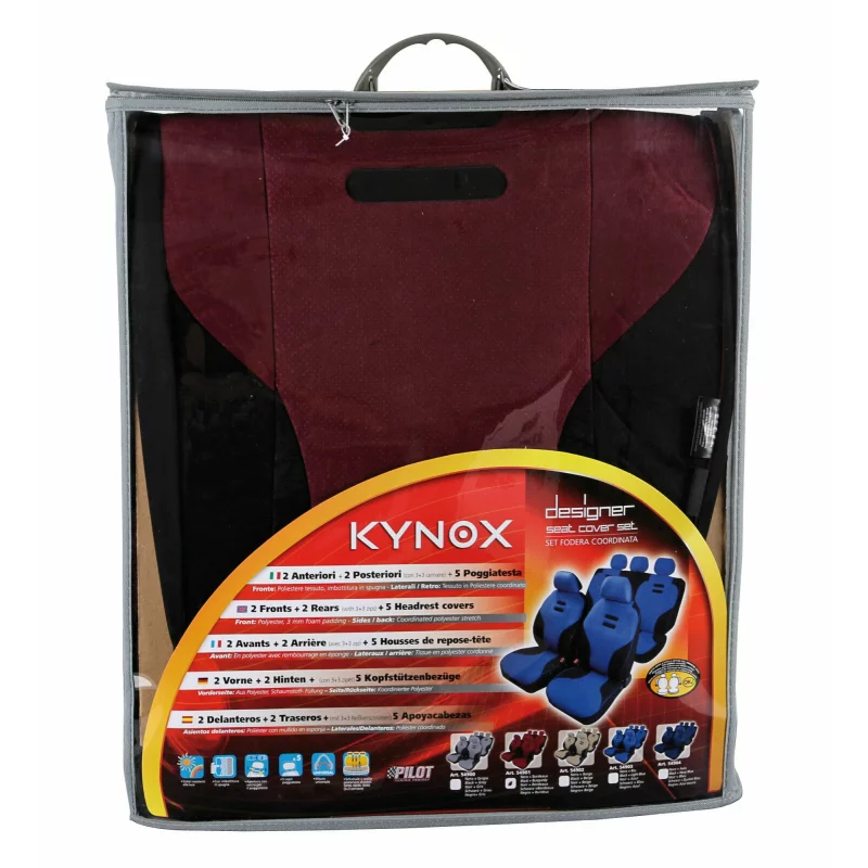 Huse scaun Kynox 9buc - Vin rosu Garage AutoRide