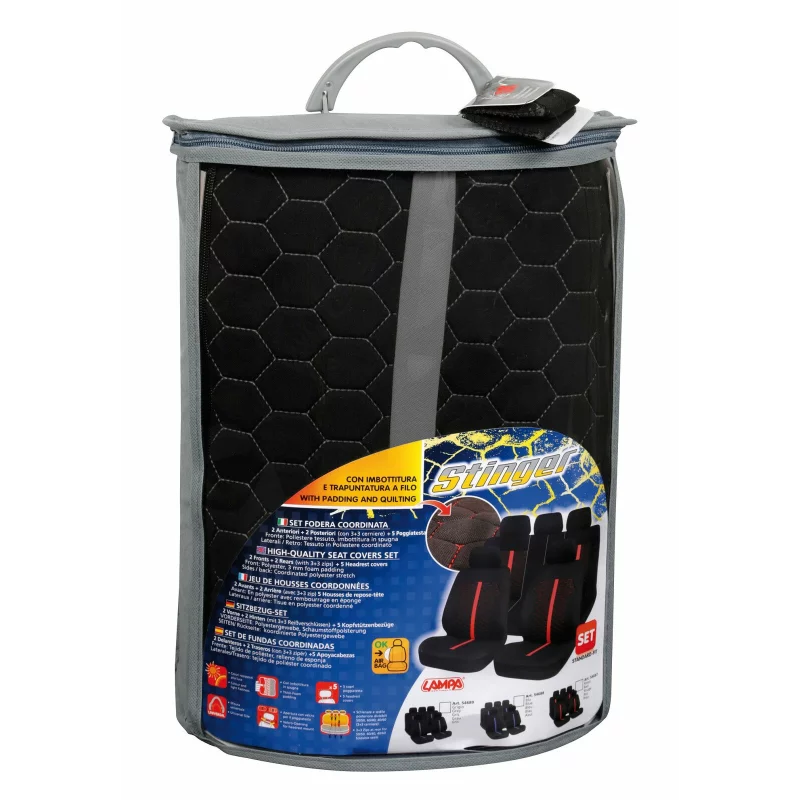 Huse scaun Stinger 9buc Negru/Gri Garage AutoRide