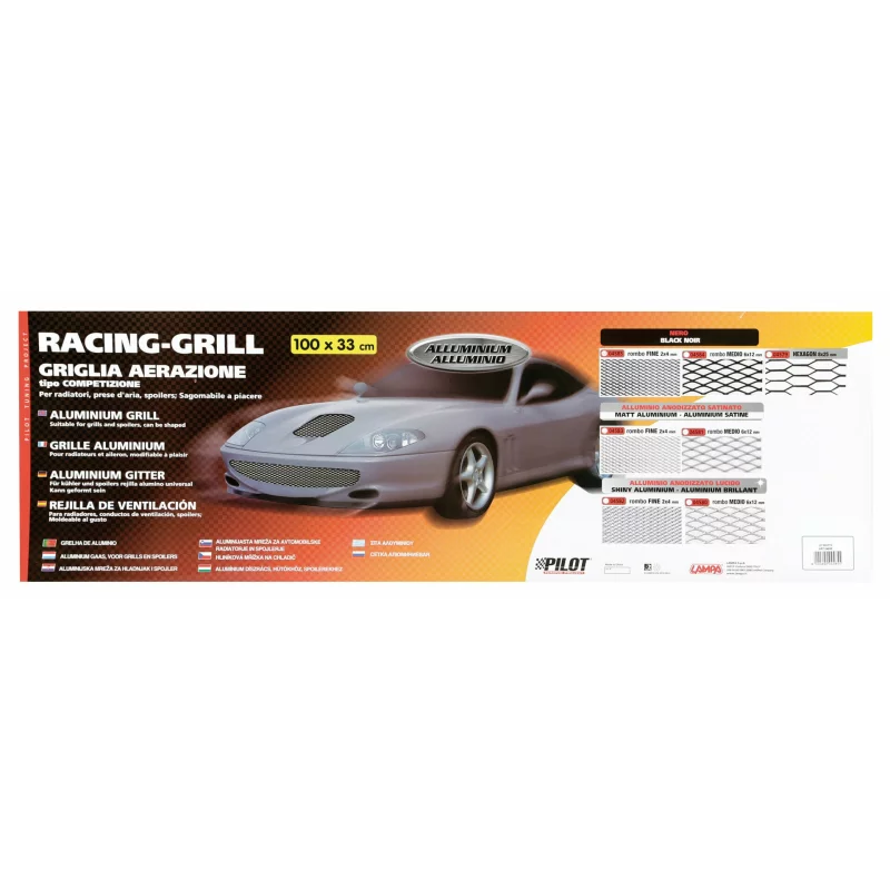 Plasa grila spoiler Racing Argintiu - Small 2x4mm 100x33cm Garage AutoRide