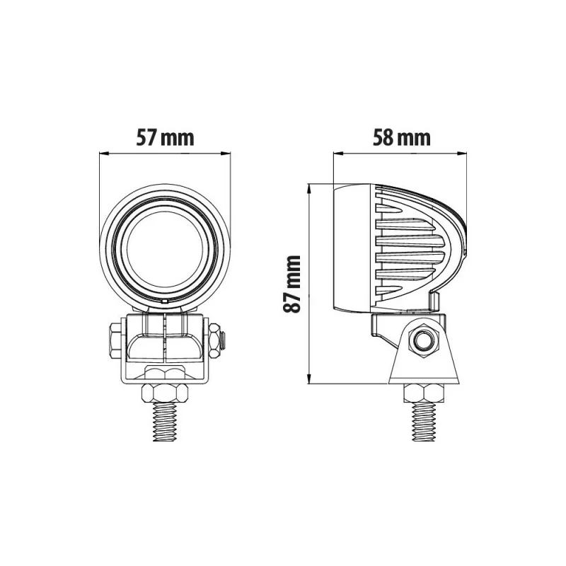 Proiector Cyclops-Round 1LED - 9/32V - Profunzime - Alb Garage AutoRide