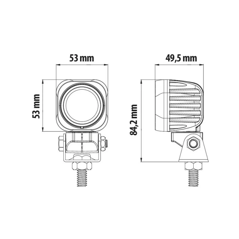 Proiector Cyclops-Square 1LED - 9/32V - Profunzime - Alb Garage AutoRide