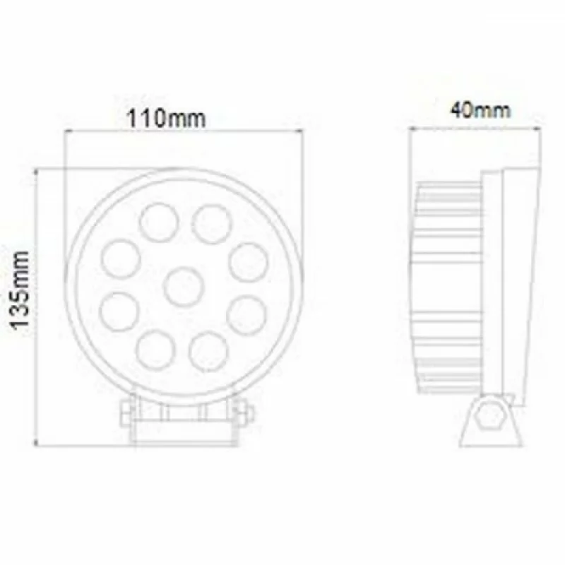 Proiector cu LED din metal rotund 27W 10/30V Kamar Garage AutoRide