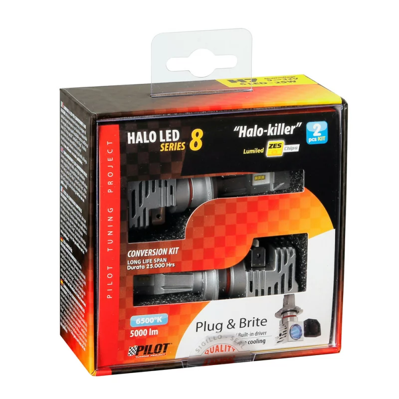 Bec Halo Led Serie 8 Halo Killer H7 25W PX26d 9/32V 2buc Garage AutoRide