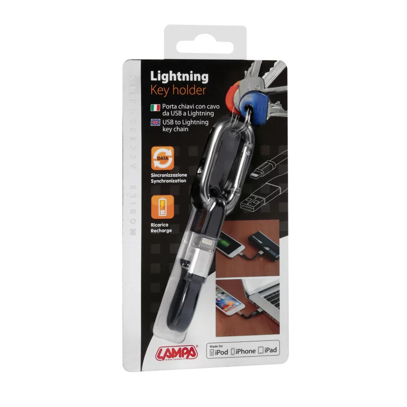 Breloc chei cu cablu 10cm - USB la Apple Lightning Garage AutoRide