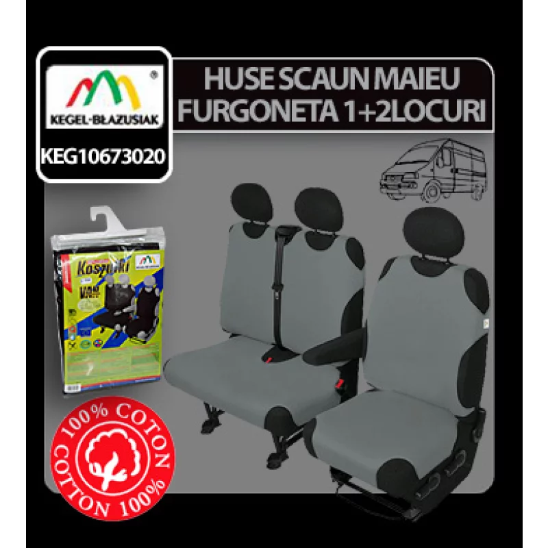 Huse scaun maieu furgoneta de transport Kegel 1+2Locuri - Gri Garage AutoRide