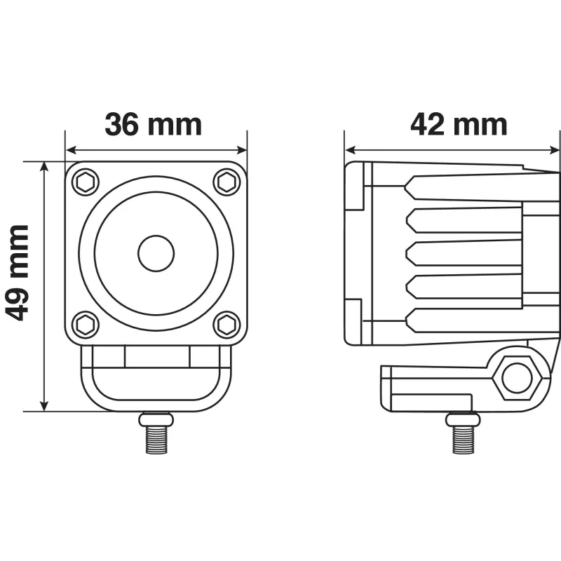 Proiector WL-19 din metal 1LED - 9/32V - Profunzime - Alb Garage AutoRide