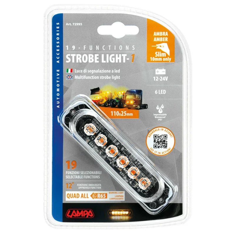 Stroboscop multifunctional 6LED 12/24V - Portocaliu Garage AutoRide