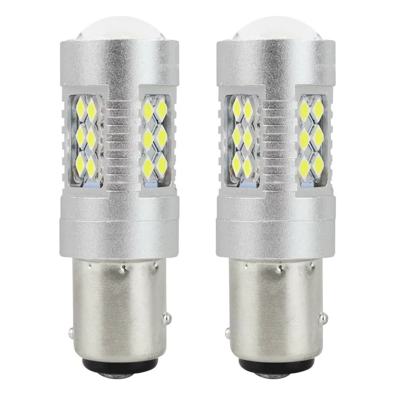 Bec Led 24SMD 3030 12/24V Pozitie frana 1157 P21/5W BAY15d Canbus 2buc - Alb Garage AutoRide