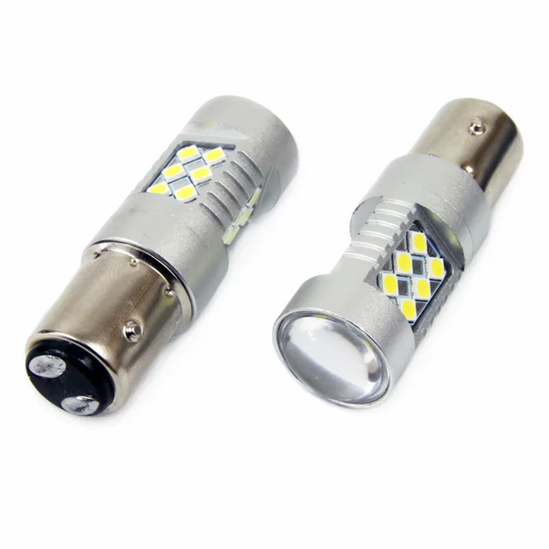 Bec Led 24SMD 3030 12/24V Pozitie frana 1157 P21/5W BAY15d Canbus 2buc - Alb Garage AutoRide