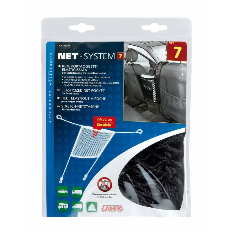 Buzunar depozitare intre scaunele fata Net-System-7 - 28x32cm Garage AutoRide