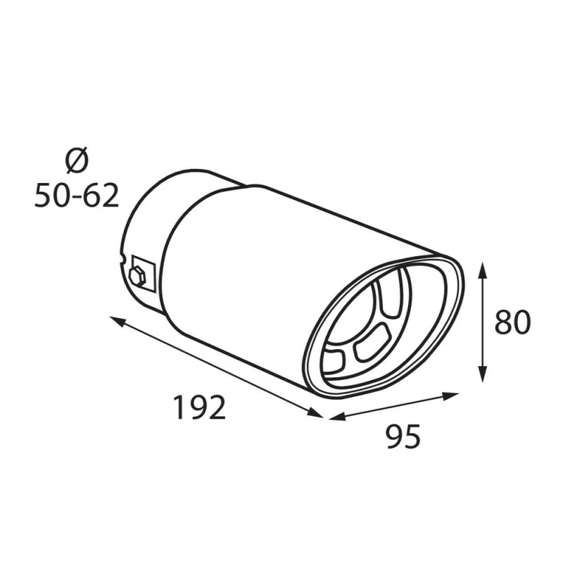 Ornament toba esapament TS-03 din otel inoxidabil lustruit sunet sport racordare Ø50-62mm Garage AutoRide