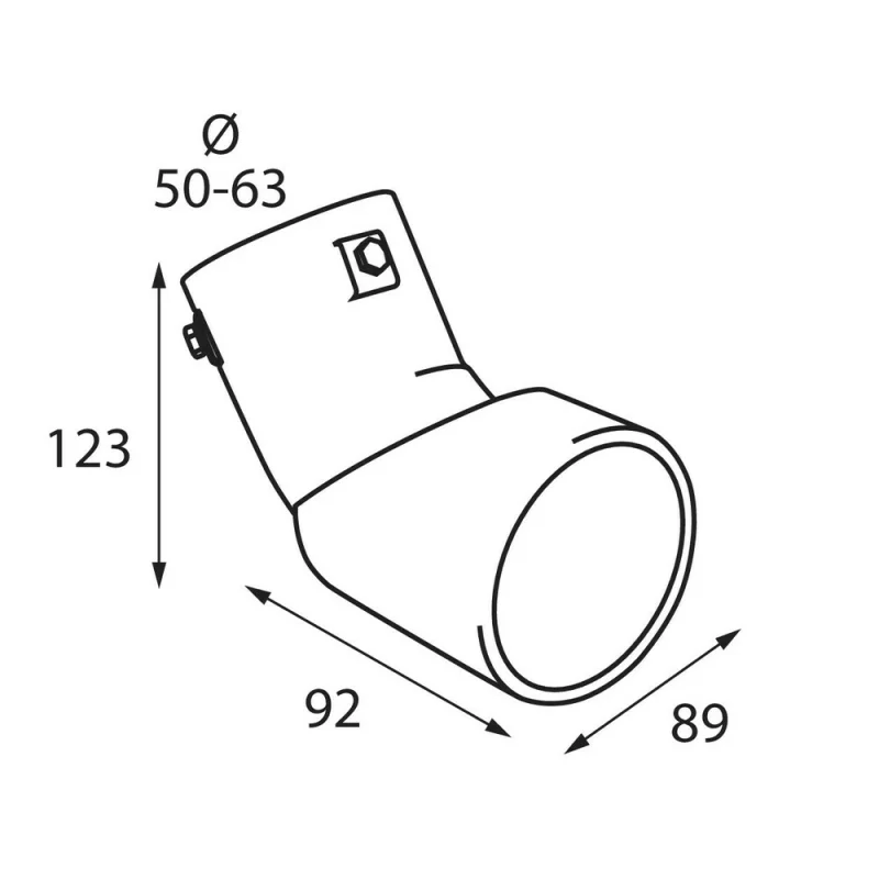 Ornament toba esapament curbat TS-45 din otel inoxidabil lustruit racordare Ø50-63mm Garage AutoRide