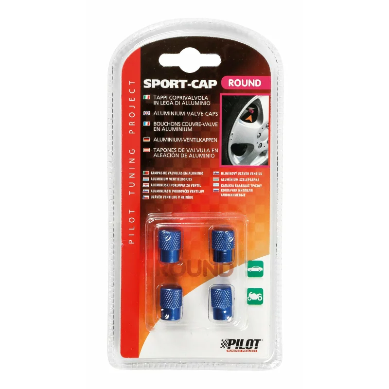 Ornamente capacele valve Sport Cap 4buc - Albastru Garage AutoRide