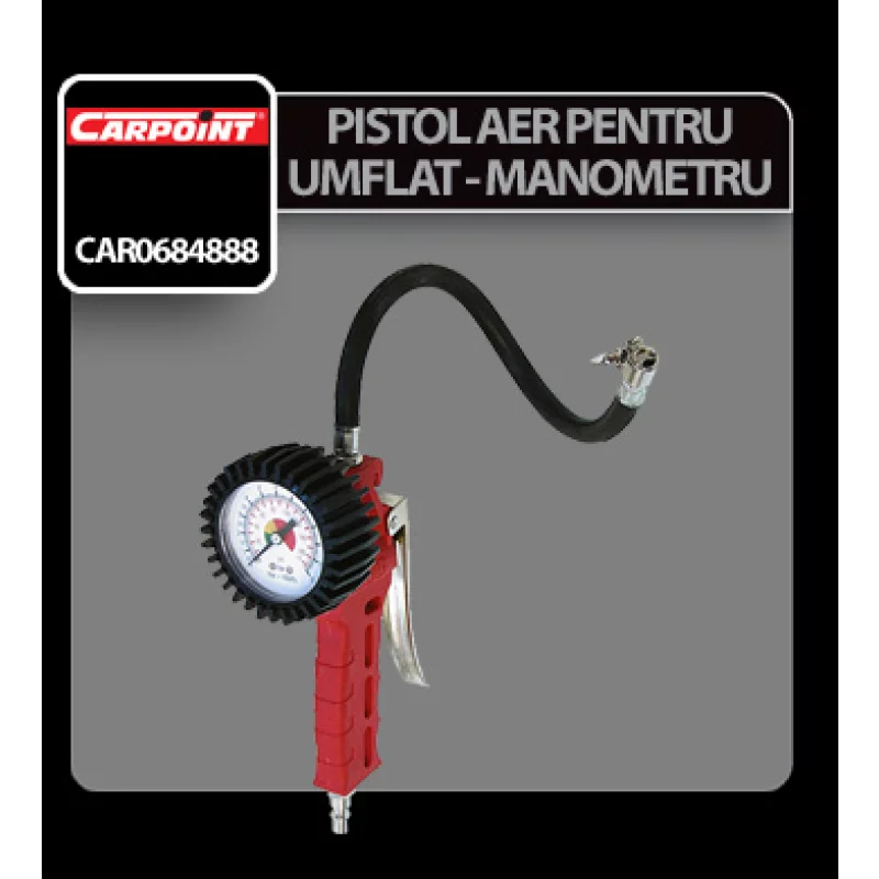 Pistol aer pentru umflat cu manometru profesional Carpoint Garage AutoRide