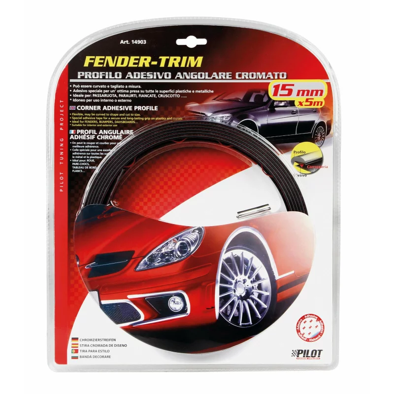 Banda ornament crom adeziva profil L - 5m x 15mm Garage AutoRide