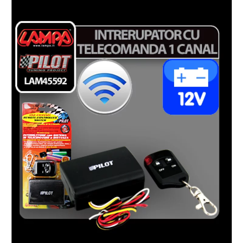 Intrerupator cu telecomanda 1 canal - 12V Garage AutoRide