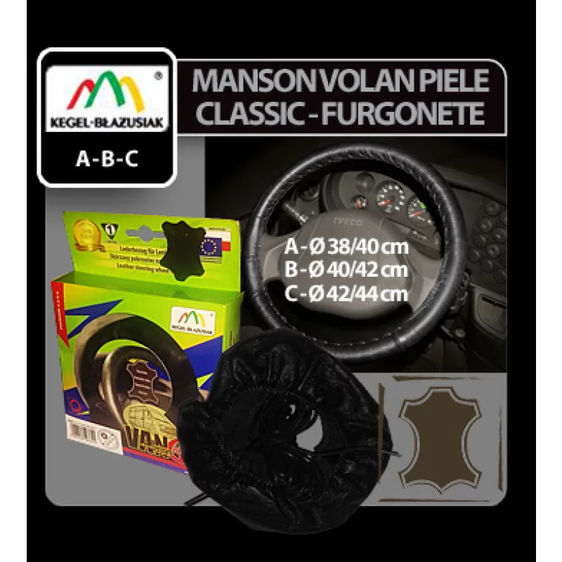 Manson volan piele furgoneta Classic - Kegel - B - Ø 40-42cm - Negru Garage AutoRide