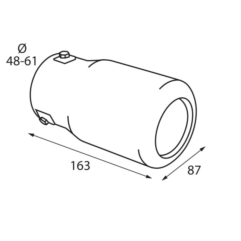 Ornament toba esapament TS-63 din otel inoxidabil lustruit sunet sport racordare Ø48-61mm Garage AutoRide