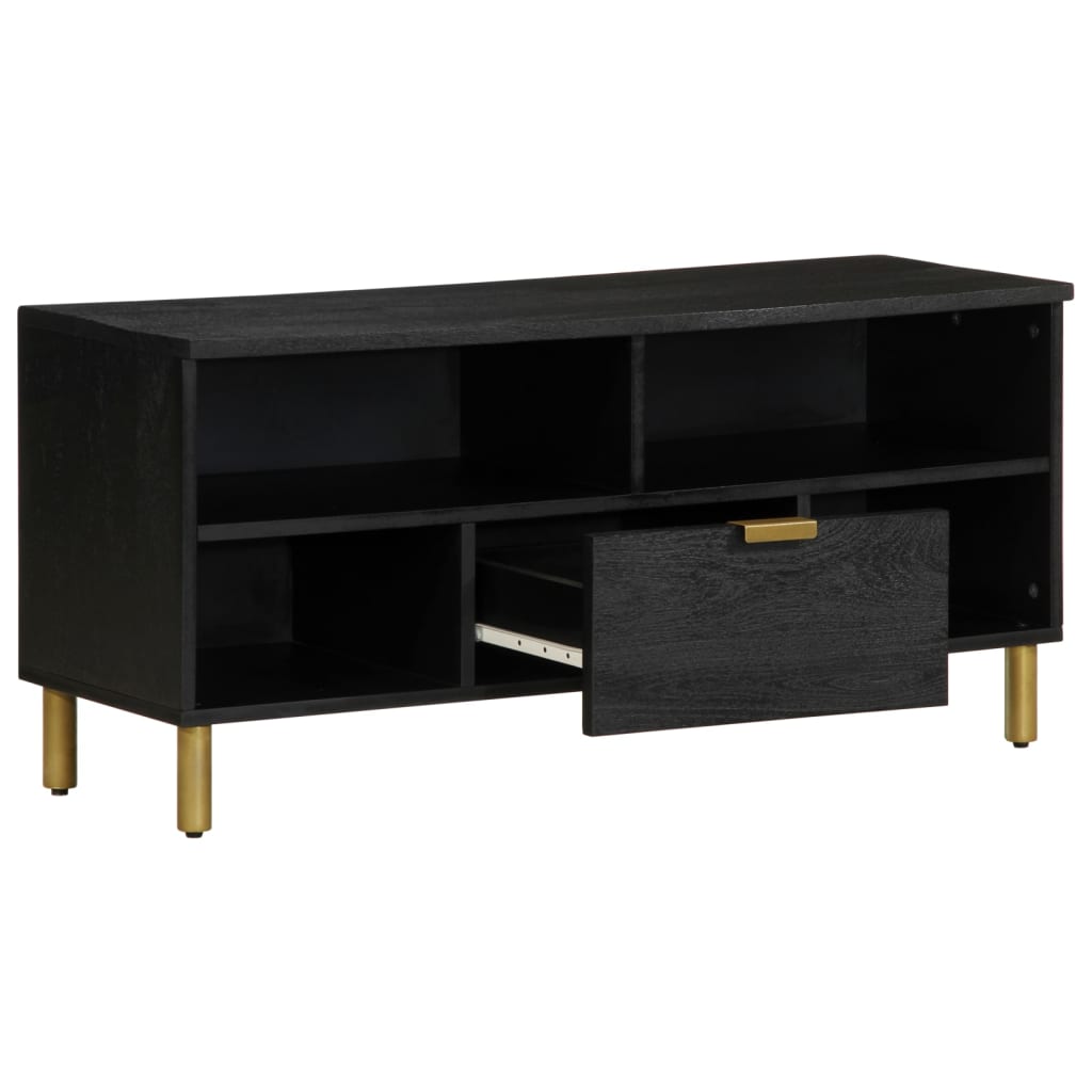 Dulap TV, negru, 100x33x46 cm, lemn prelucrat GartenMobel Dekor