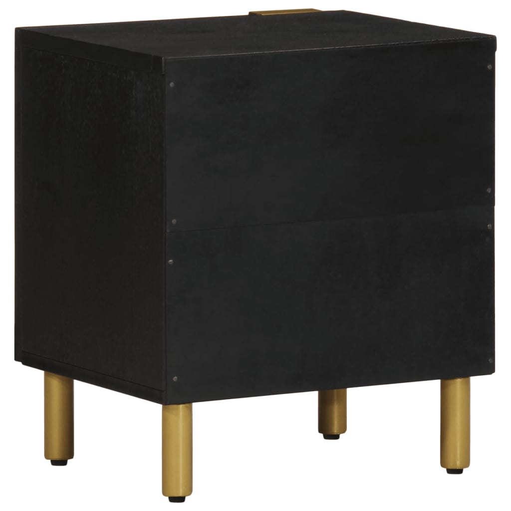 Noptiere, 2 buc., negru, 40x33x46 cm, lemn masiv de mango GartenMobel Dekor