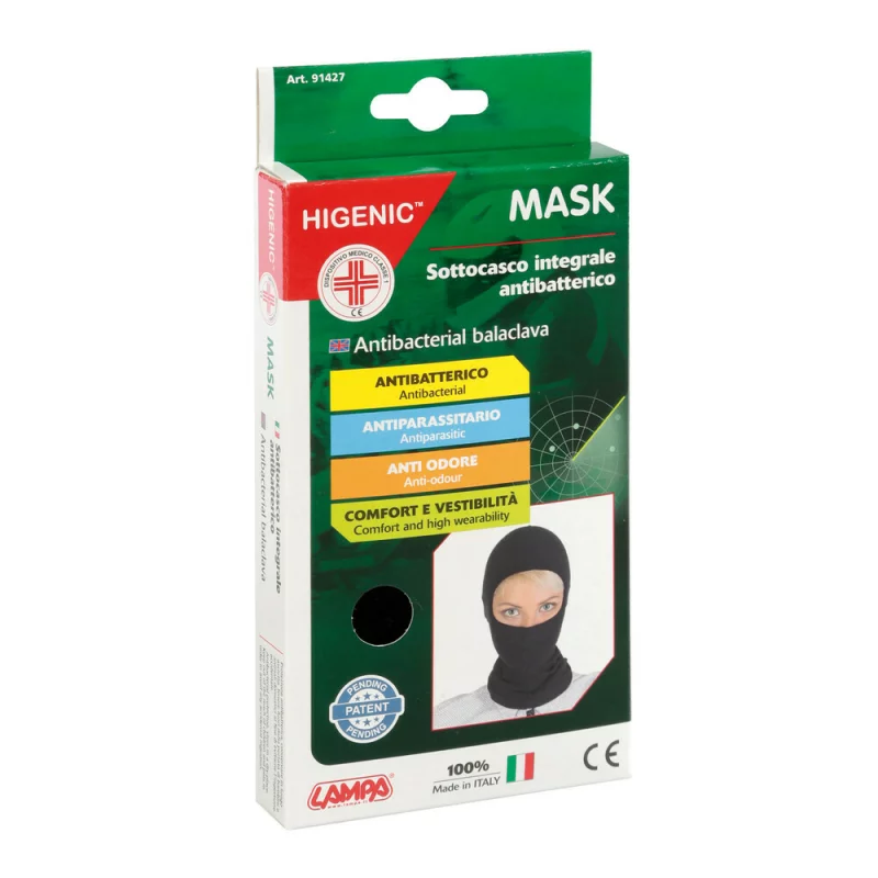 Cagula moto balaclava unisex cu efect antibacterian Higenic Mask 1buc - Negru Garage AutoRide