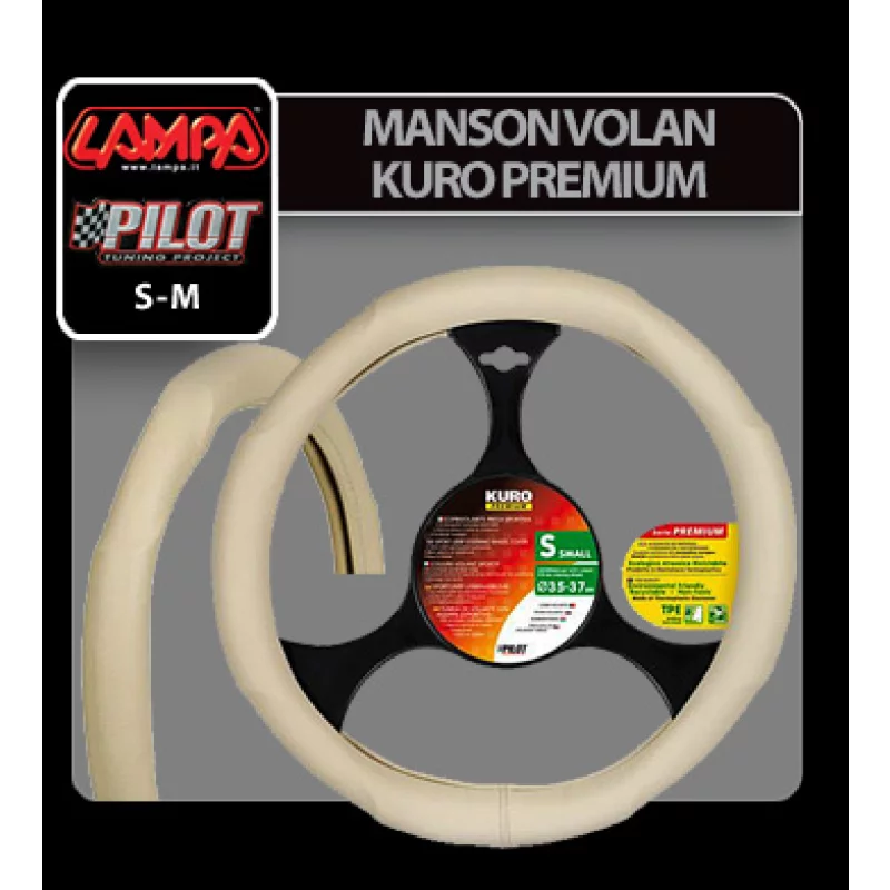 Manson volan Kuro Premium - M - Ø 37/39cm - Bej Garage AutoRide