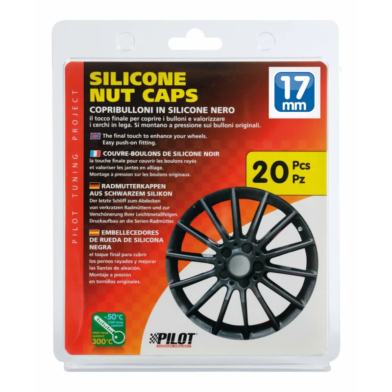 Ornamente prezoane silicon 20buc - Hex 17mm - Negru Garage AutoRide