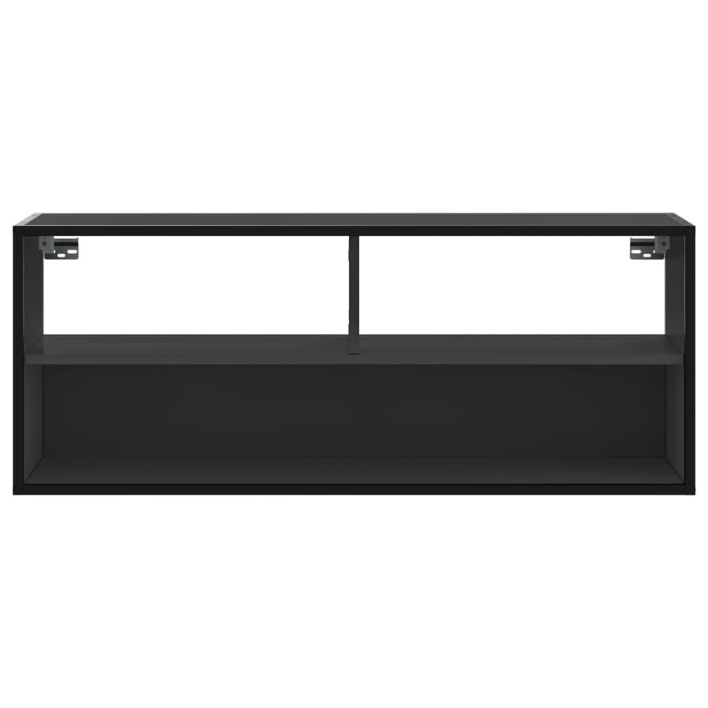 Dulap TV, negru, 100x31x39,5 cm, lemn prelucrat și metal GartenMobel Dekor