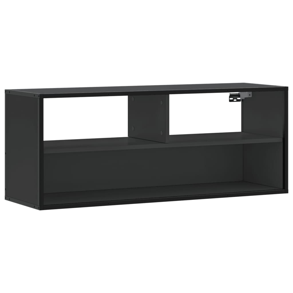 Dulap TV, negru, 100x31x39,5 cm, lemn prelucrat și metal GartenMobel Dekor