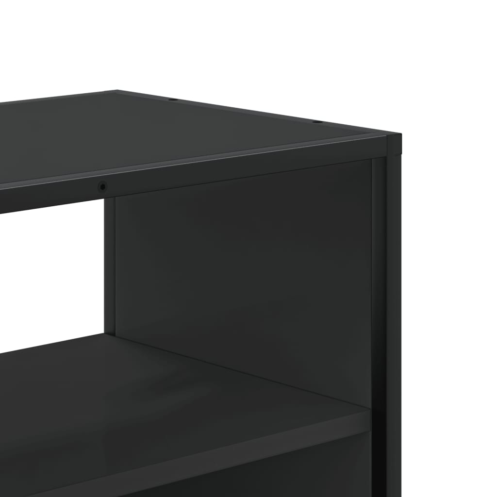 Dulap TV, negru, 100x31x39,5 cm, lemn prelucrat și metal GartenMobel Dekor