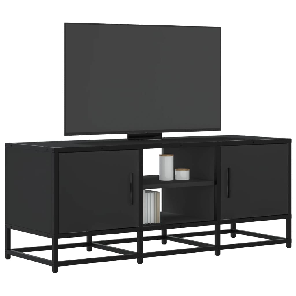 Dulap TV, negru, 100x35x41 cm, lemn prelucrat și metal GartenMobel Dekor