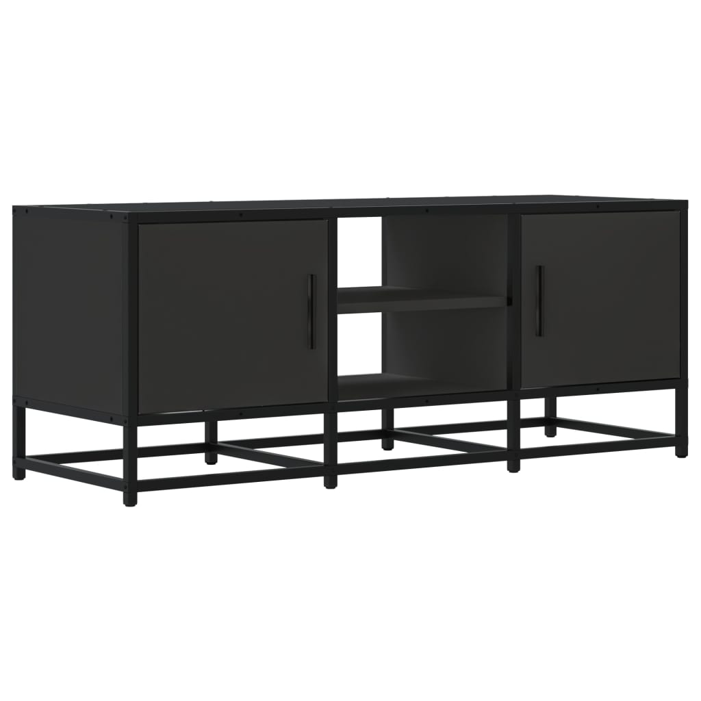 Dulap TV, negru, 100x35x41 cm, lemn prelucrat și metal GartenMobel Dekor
