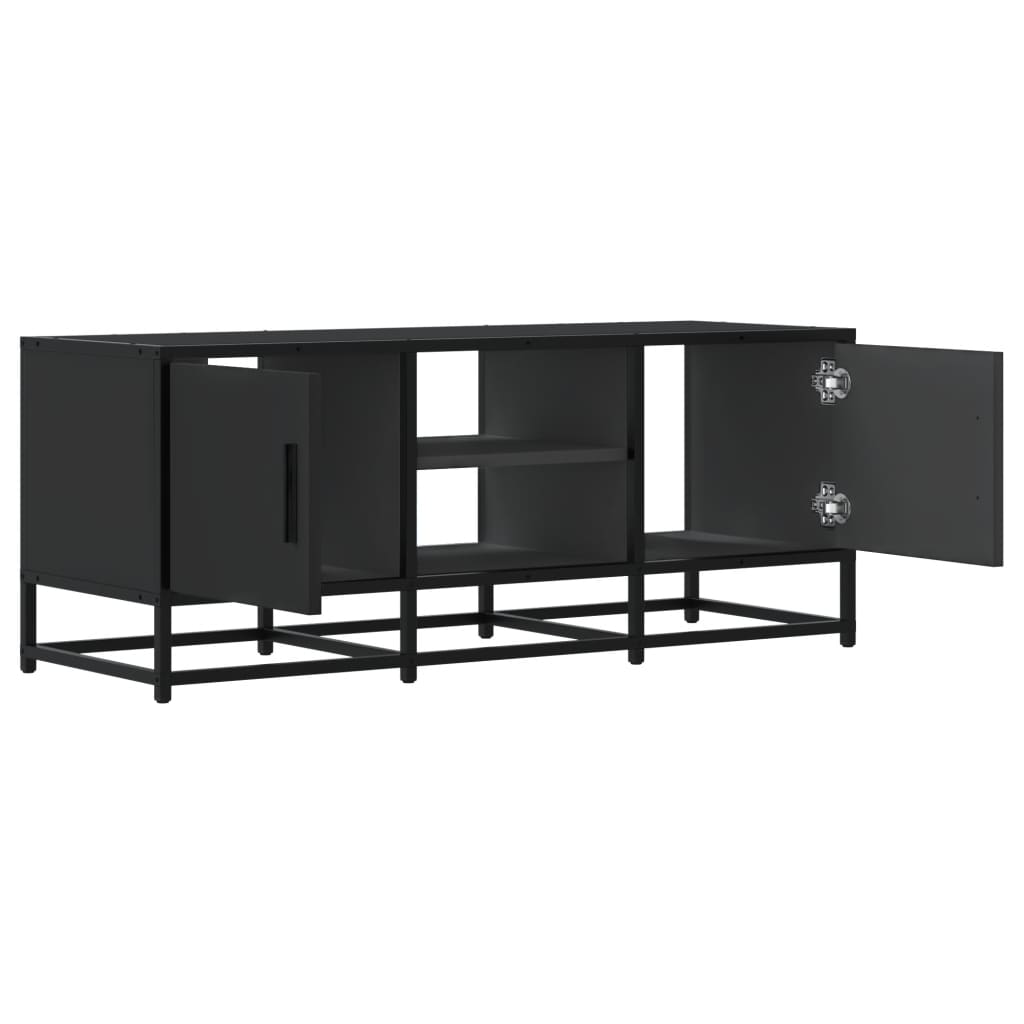 Dulap TV, negru, 100x35x41 cm, lemn prelucrat și metal GartenMobel Dekor