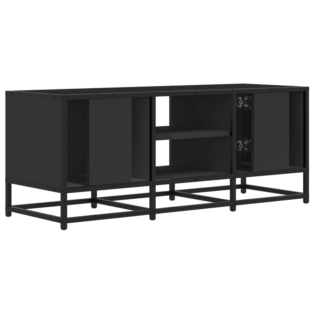 Dulap TV, negru, 100x35x41 cm, lemn prelucrat și metal GartenMobel Dekor