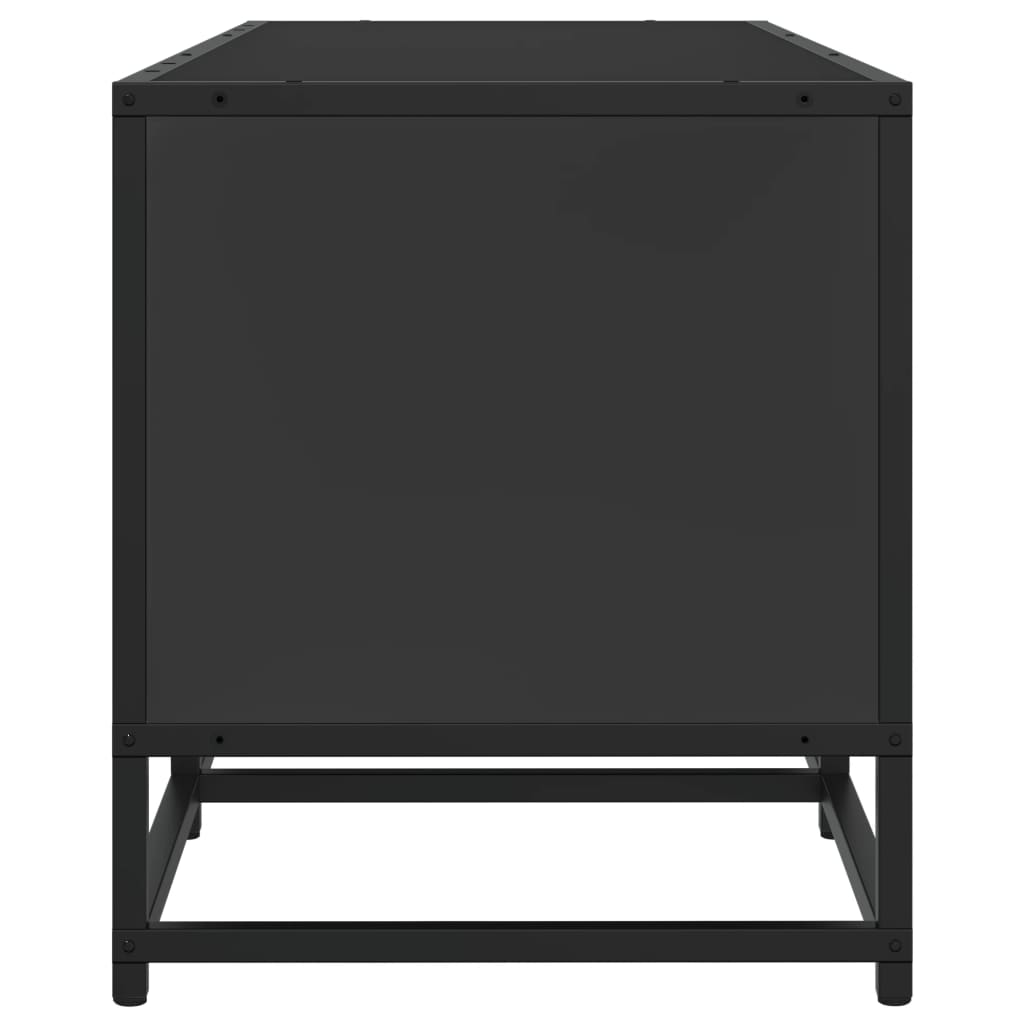 Dulap TV, negru, 100x35x41 cm, lemn prelucrat și metal GartenMobel Dekor