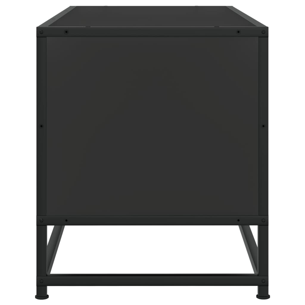 Dulap TV, negru, 80x34,5x40 cm, lemn prelucrat și metal GartenMobel Dekor