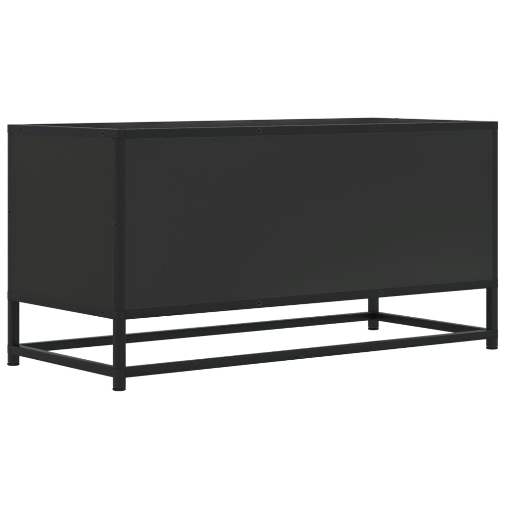 Dulap TV, negru, 80x34,5x40 cm, lemn prelucrat și metal GartenMobel Dekor