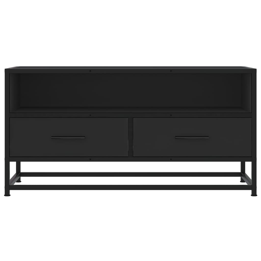 Dulap TV, negru, 80x34,5x40 cm, lemn prelucrat și metal GartenMobel Dekor