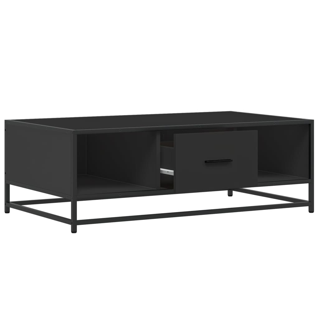 Măsuță de cafea, negru, 100x57x35 cm, lemn prelucrat și metal GartenMobel Dekor