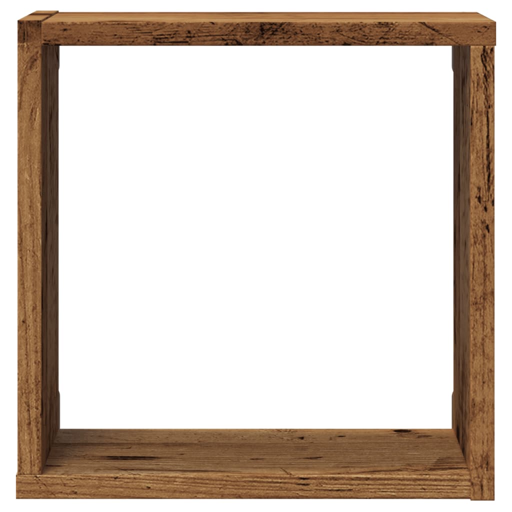 Rafturi de perete cub, 6 buc., lemn vechi, 30x15x30 cm lemn GartenMobel Dekor