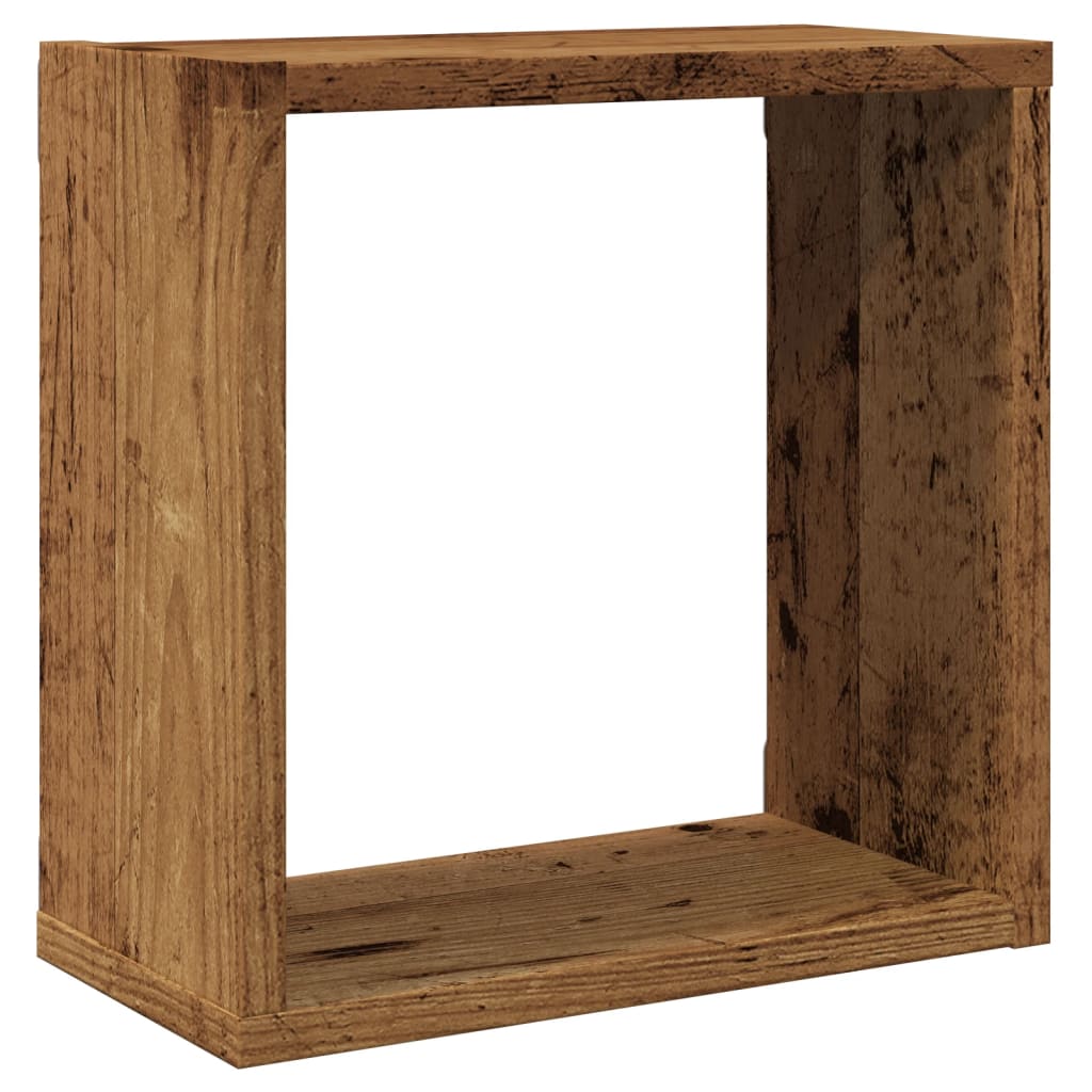 Rafturi de perete cub, 6 buc., lemn vechi, 30x15x30 cm lemn GartenMobel Dekor