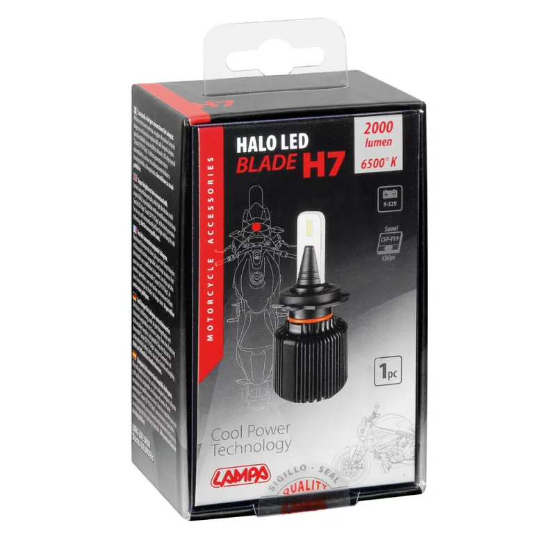 Bec motocicleta Halo LED Serie 3 Blade H7 20W PX26d 9-32V 1buc Garage AutoRide