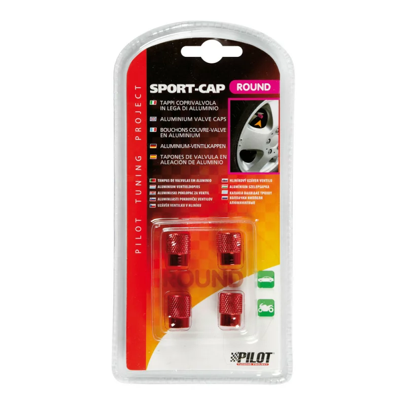 Ornamente capacele valve Sport Cap 4buc - Rosu Garage AutoRide