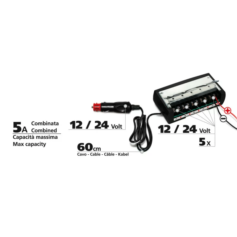 Unitate de control Power-5 cu 5 canale Lampa - 12/24V Garage AutoRide