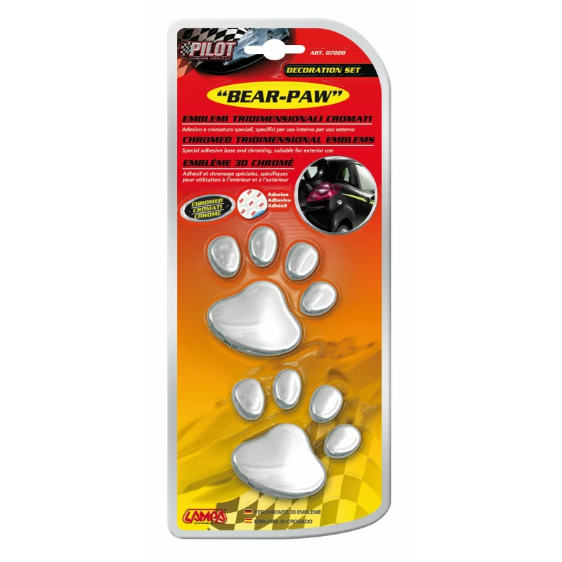 Autocolant 3D crom Bear paw Garage AutoRide