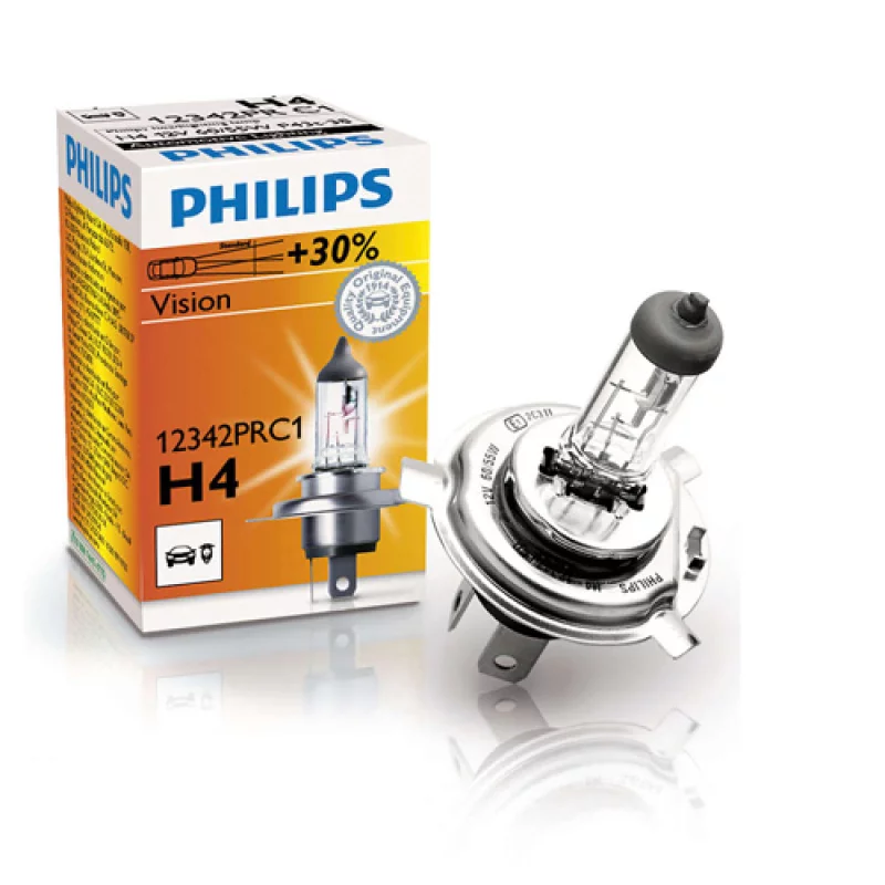 Bec halogen 12V - H4 - 60/55W Vision +30% P43t 1buc Philips Garage AutoRide