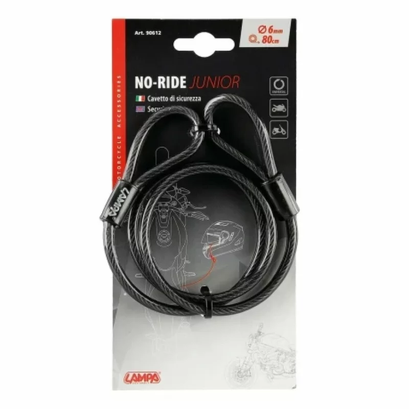 Cablu antifurt O6mm No-Ride Junior - 80cm Garage AutoRide