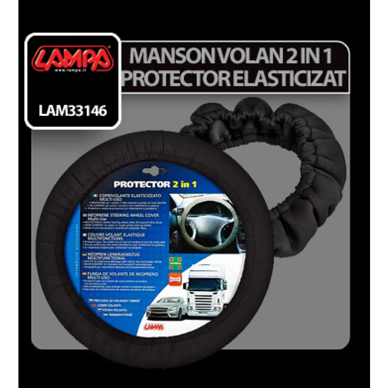 Husa volan protector elasticizat 2 in 1 - Negru Garage AutoRide