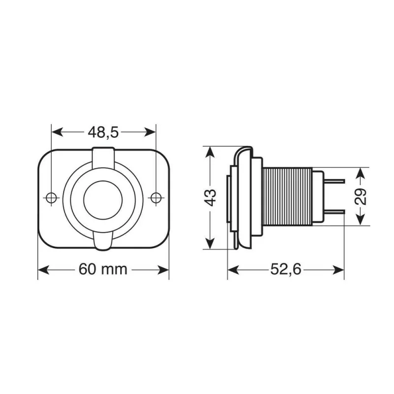 Priza auto incorporabila USB A si USB C 12/24V 3000mA Ext-12 Lampa Garage AutoRide