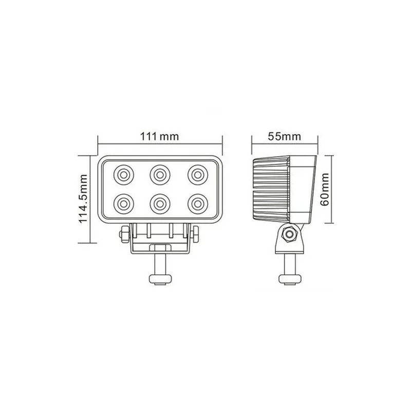 Proiector cu LED din metal dreptunghiular 18W 12/24V Kamar Garage AutoRide